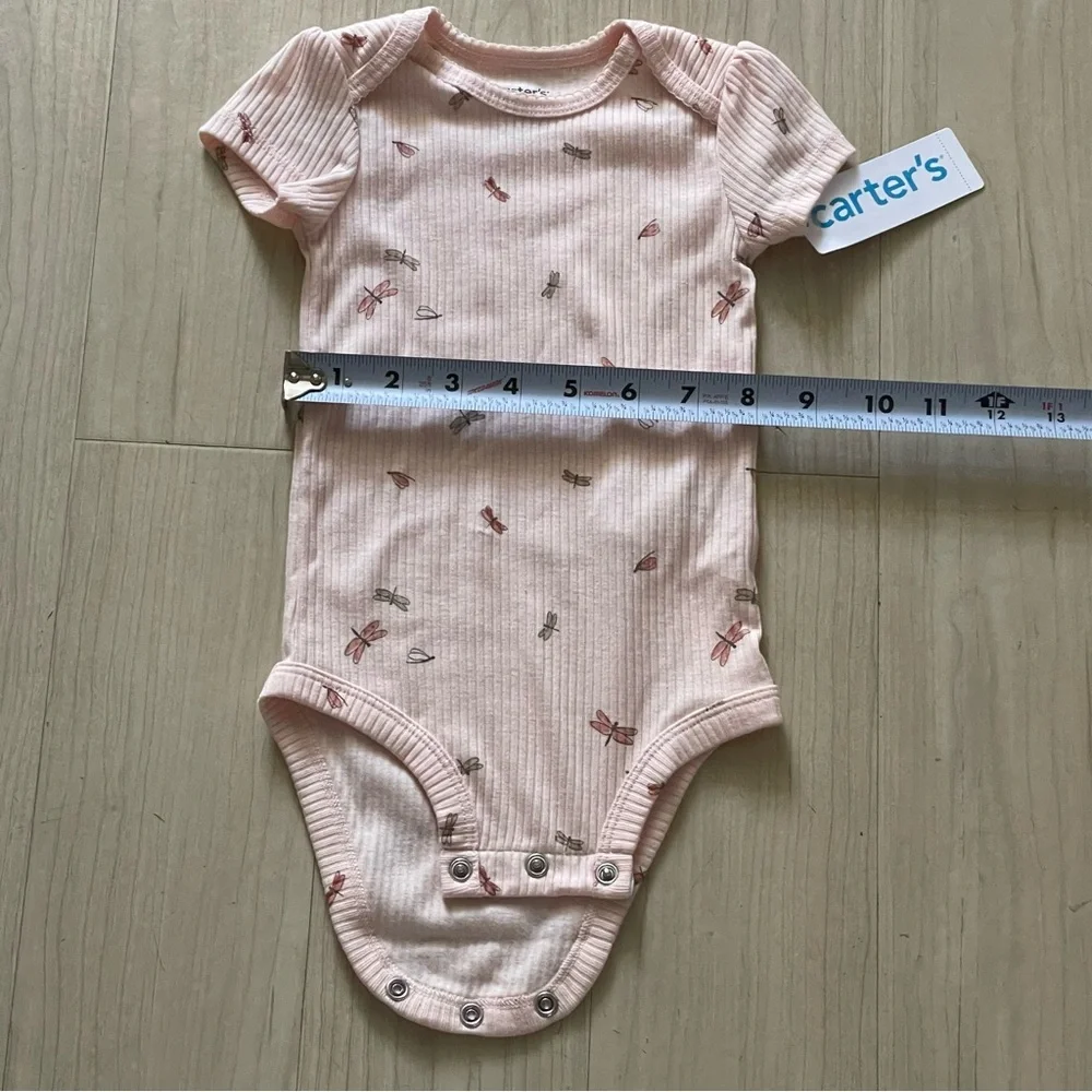NWT Carter's Light Pink 2 Pieces 6 M Baby Outfit Butterfly / Dragonfly Accents